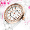 White hypoallergenic fashionable trend waterproof ceramics, women's watch