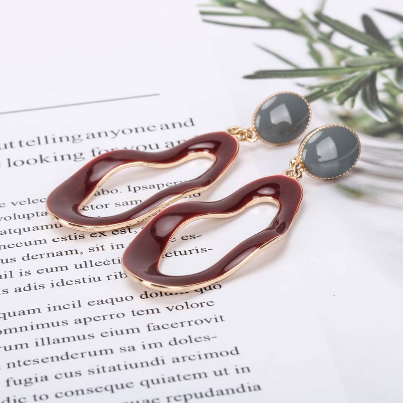 Nouvelle Mode Boucles D'oreilles S925 Argent Aiguille Goutte Huile Creux Couleur Assortie Boucles D'oreilles En Gros Nihaojewelry display picture 6