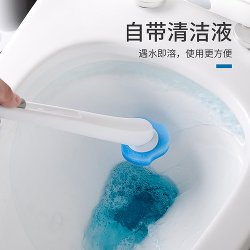 Toilet brush set for home use, disposable dissolving replacement head, no dead corner brush for bathroom, washing toilet, cleaning toilet brush