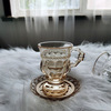 INS retro amber relief cup tea cup water cup water glass to shoot background relief glass glasses