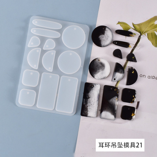 Poppy diy crystal drip silicone mold earring pendant creative handmade pendant decorative silicone mold