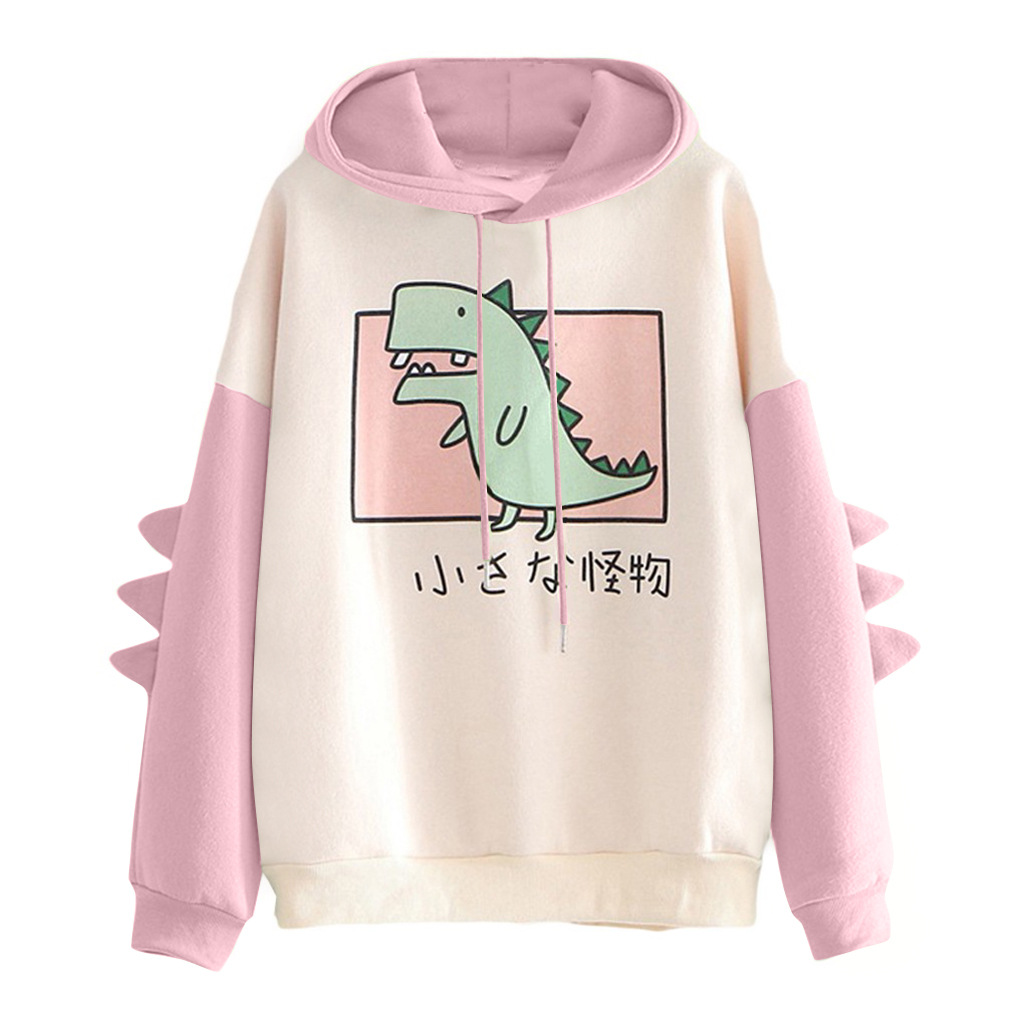 Frau Kapuzenpullover Lange Ärmel Hoodies & Sweatshirts Drucken Lässig Dinosaurier display picture 5