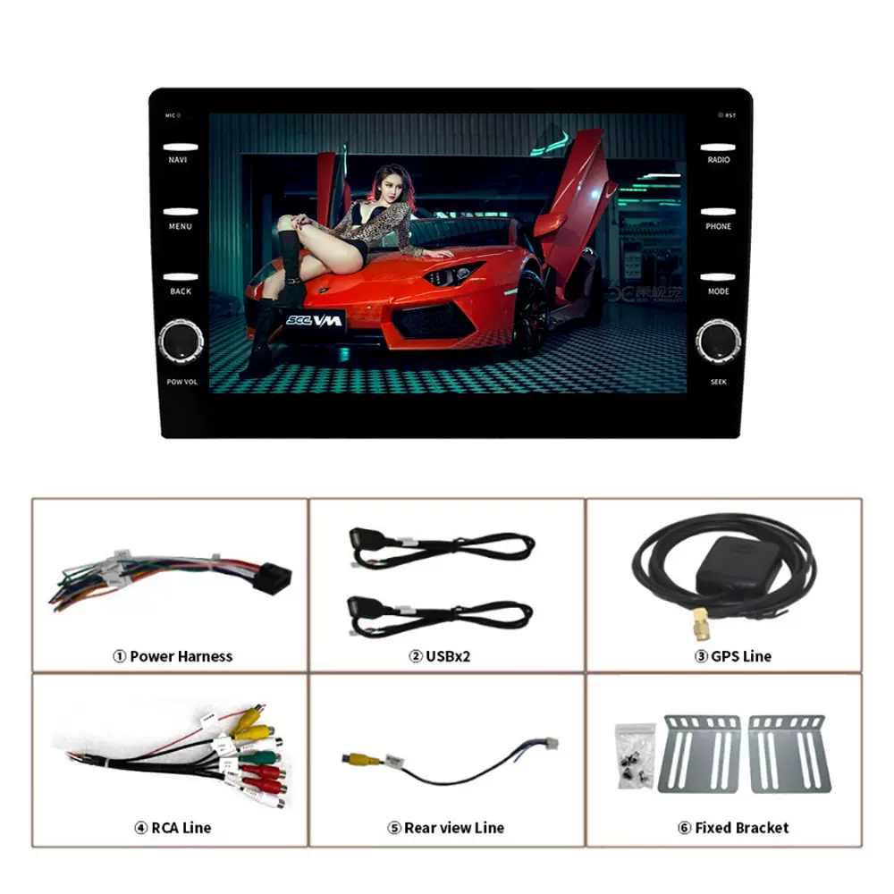 双旋钮按键车机2.5D车载MP5播放器蓝牙WIFI导航一体机dvd