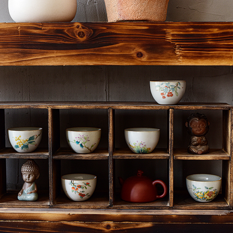 Horno de Ru Juego de té de Kung Fu de caqui Taza de té Taza maestra Taza individual femenina Taza de té de película abierta Taza de té de porcelana de cerámica de un solo Ru