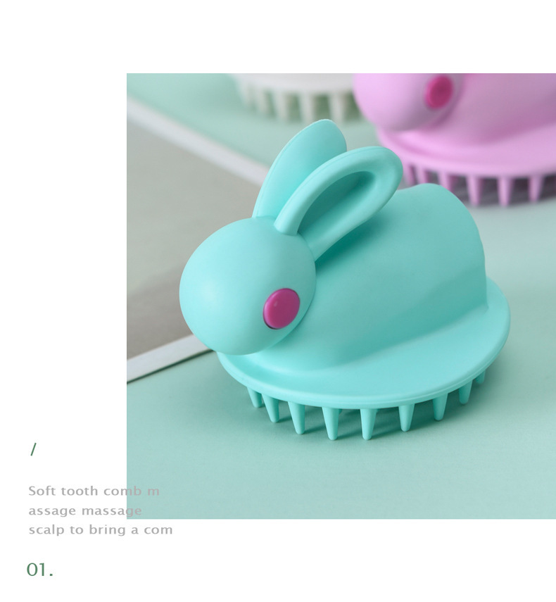 Cute Rabbit-shaped Soft Gel Shampoo Brush Hairdressing Tool display picture 4