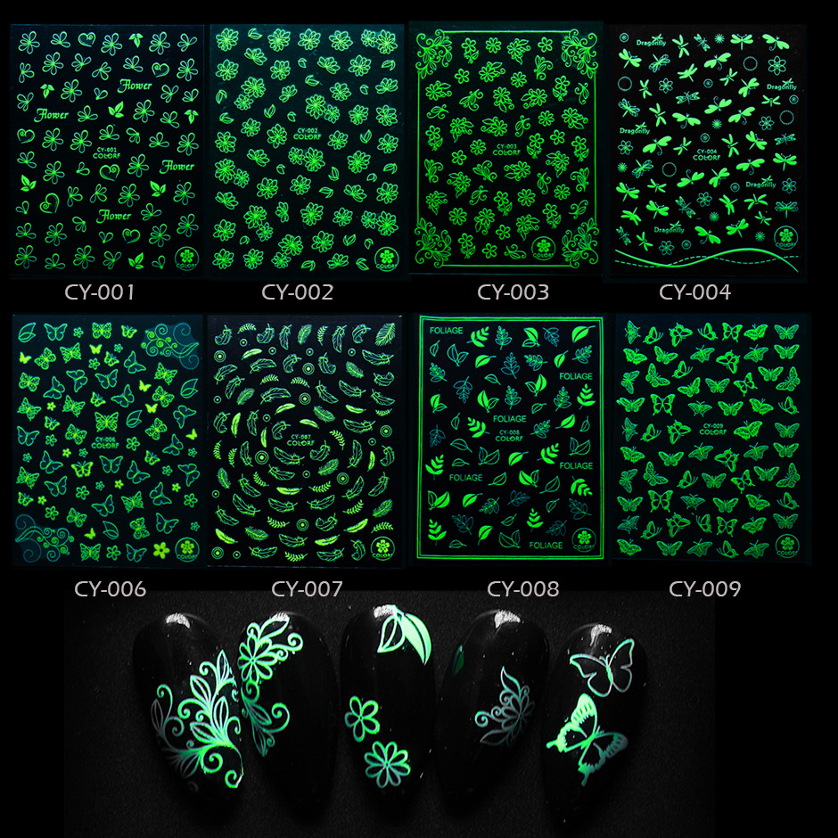 1-Uds-3D-verde-calcoman-a-lumi