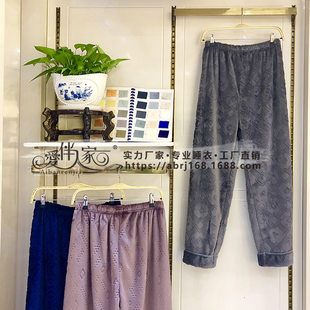 Demi-season coral velvet flannel keep warm trousers for leisure, direct factory sales, plus size, increased thickness