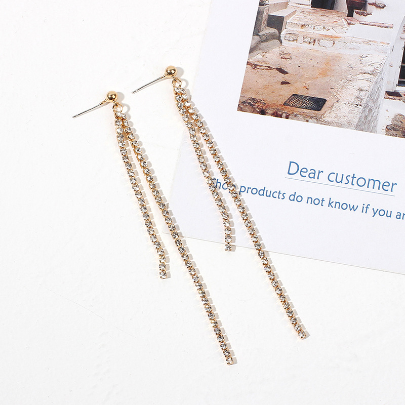4g Weight Earrings Classification Housewarming, Anniversary, Business, Wedding, Travel, Birthday, Festival Occasion Women'S Gender Simple Style Style Gold Color Korea Simple Fairy Long Tassel Fashion Wild Claw Chain Earrings Wholesale Nihaojewelry 4
