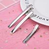 Silver universal hair accessory, metal hairgrip, crocodile, Korean style