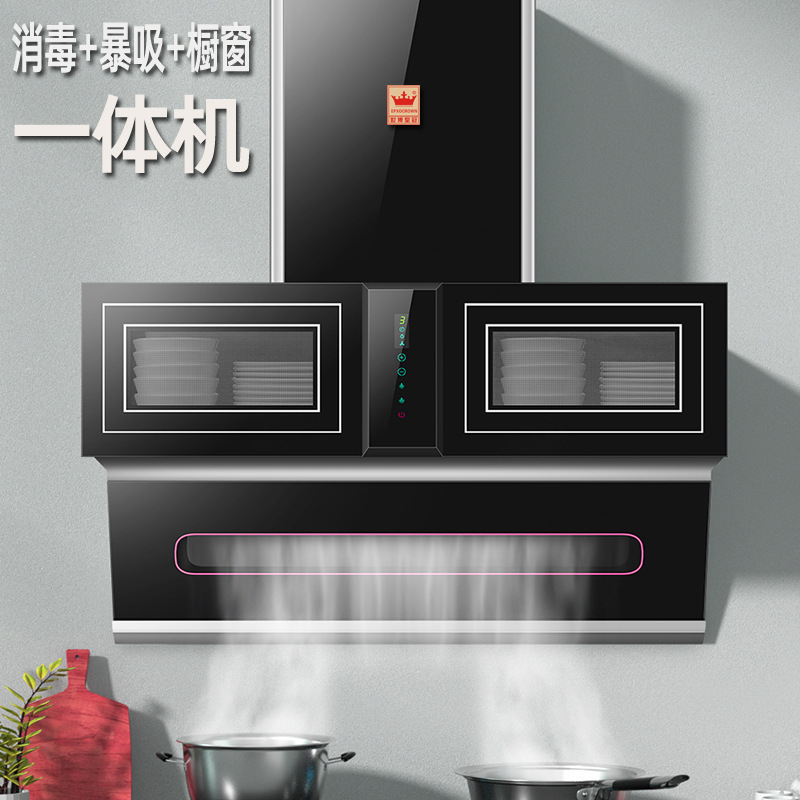 Suction Hoods automatic clean Suction side disinfect cupboard one kitchen household Hood