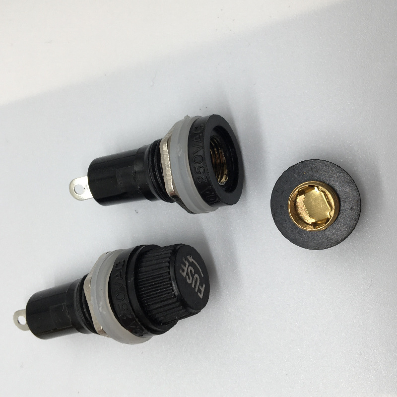 保险座 黑色旋钮 保险管座 5*20 6X30 保险丝座 熔断器底座5*20MM