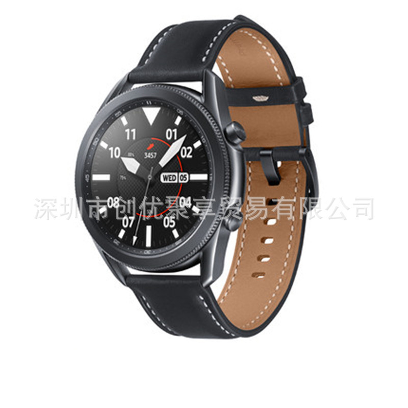 Suitable for Samsung Galaxy Watch 3 6 5 First Layer Genuine Leather Strap 41/45mm Imitation Original Leather Watch