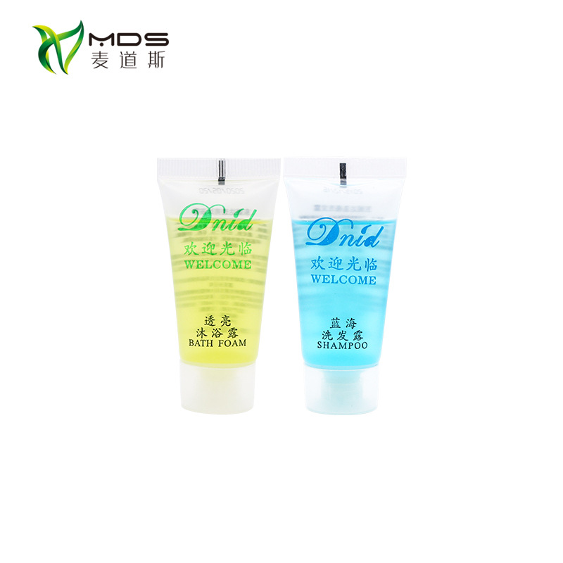 厂家批发民宿一次性20mL洗发水酒店用沐浴露洗发露通用软管