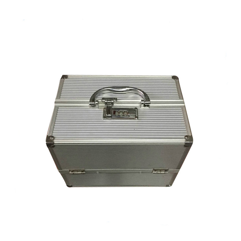 Caja de Maquillaje Portátil de Doble Apertura de Aleación de Aluminio para Almacenamiento Doméstico