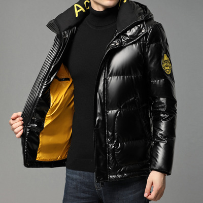 羽绒服男短款2020冬季新款青年男装男士外套男式休闲纯色连帽上衣|ru