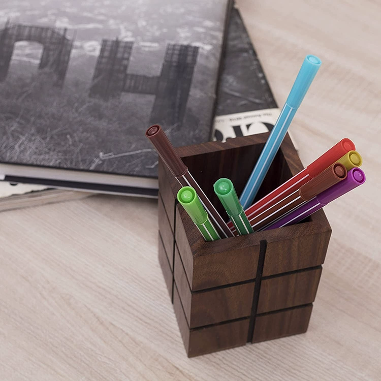 Деревянный держатель для ручек из черного ореха, Новый деревянный держатель для ручек в китайском стиле, деревянный держатель для ручек в стиле ретро, Европейский Креативный держатель для ручек из цельного дерева