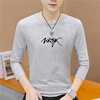 Trend T-shirt, demi-season top for leisure, 2021 collection, long sleeve, round collar, Korean style