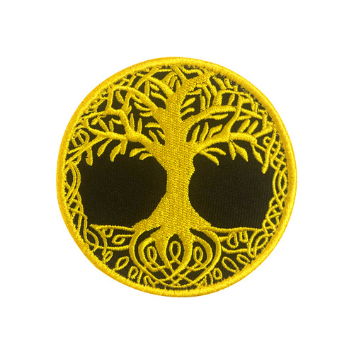 Magic Tape Embroidered Badge Acrylic Embroidery Fabric Patch Backpack Pin Batch Life Tree Embroidered Patch Badges