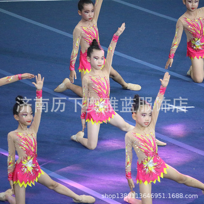 雅琳定制藝術體操服兒童健美操服競技體操服藝考比賽服