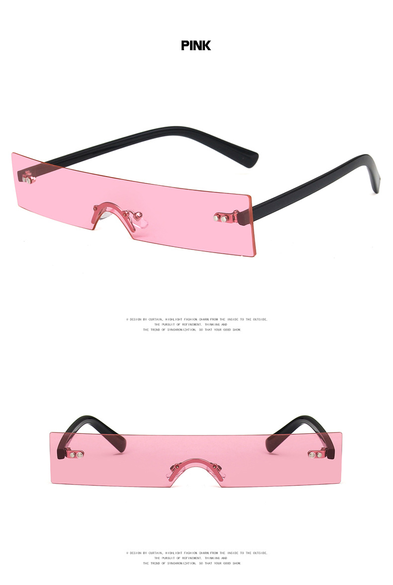 Integrated Small-frame Sunglasses New Ladies Square Conjoined Marine Sunglasses display picture 4