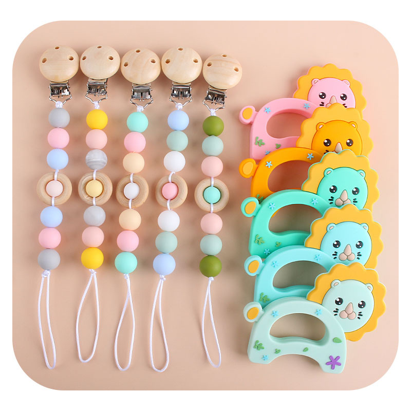 Bebé teether juguetes teether palo clásico coche de silicona chupete cadena anti-gota de la cadena de venta caliente teether traje