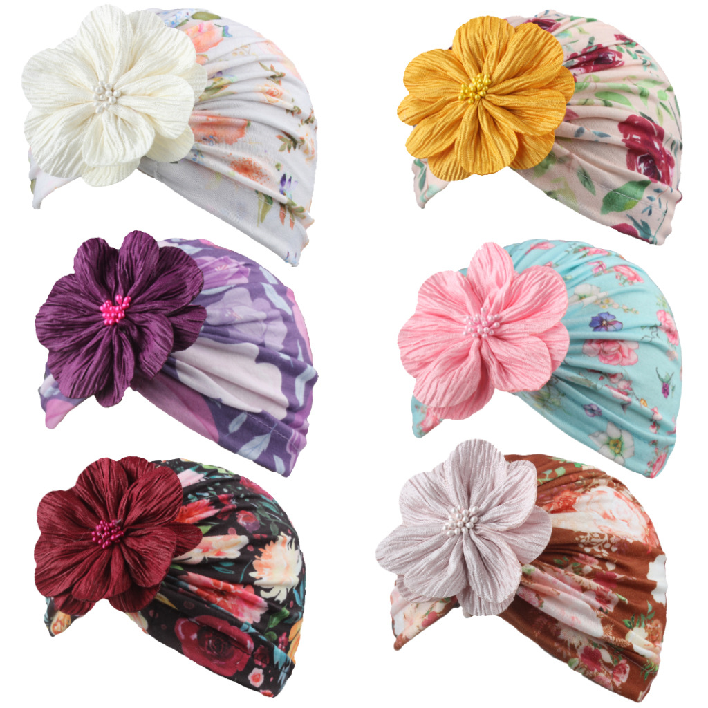 Girl's Simple Style Flower Printing Baby Hat display picture 1