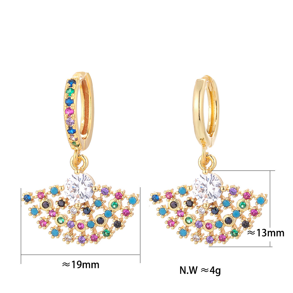 10g Weight Zircon Inlay Material Earrings Classification Housewarming, Anniversary, Business, Wedding, Travel, Birthday, Festival Occasion Copper Material Geometric Pattern Women'S Gender Plating Design Fashion Style Copper Plating Geometric Zircon 54