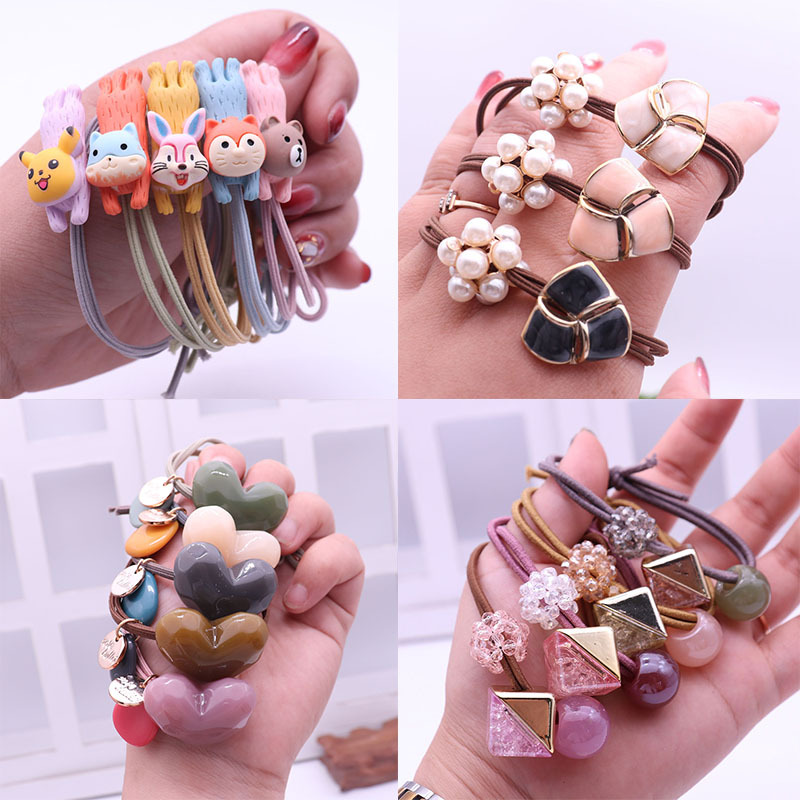 新款ins可爱皮筋发圈彩色头绳简约发绳小动物发饰头饰厂家批发