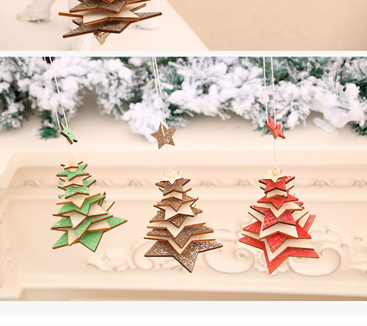 70g Weight Christmas Festival Christmas Decorations Wooden Bells Pendant Wholesale 21