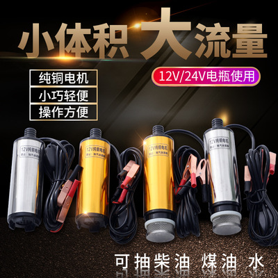 12V24V电动抽油泵抽柴油抽水泵小型抽水器直流潜水泵便携式加油机|ms