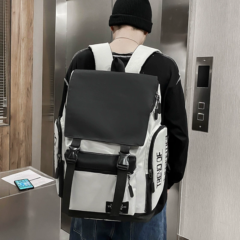 Capacious men's backpack for leisure for traveling, for teenagers, for students, Korean style, western style