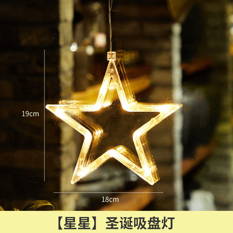 Navidad Lámpara decorativa tienda ventana de cristal lámpara colgante vacaciones atmósfera diseño lámpara de succión campana pequeña joyería colgante