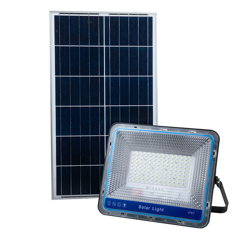 厂家直销100W遥控太阳能投光灯 农村家用LED太阳能灯 太阳能路灯