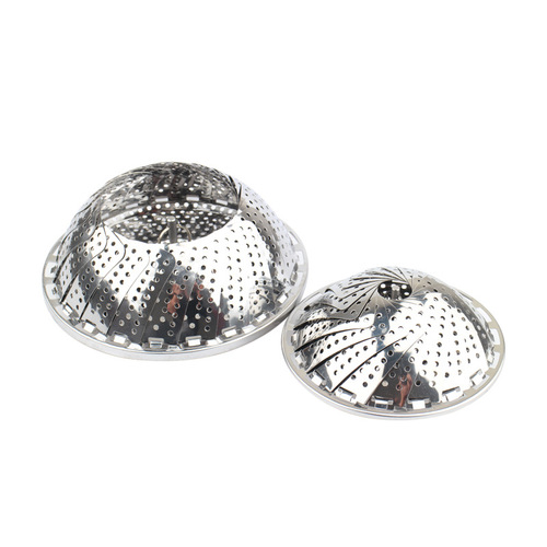 Stainless steel folding telescopic steamer multifunctional fruit plate household bun steaming grid kitchen storage steaming tray drain basket