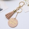 Genuine keychain with tassels for mother's day, pendant with letters, Korean style, Birthday gift, internet celebrity