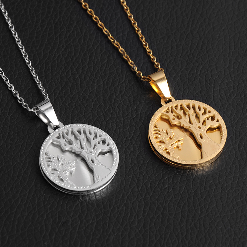 Stainless Steel Hollow Tree Of Life Pendant Wholesale Nihaojewelry display picture 3