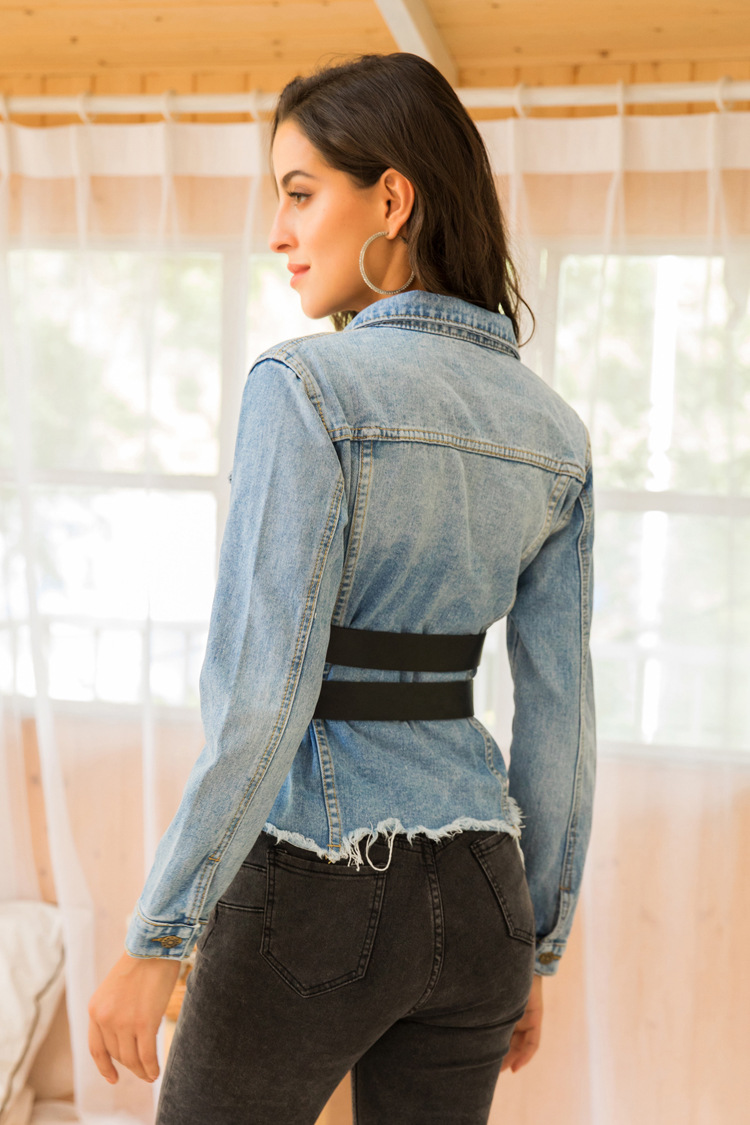 loose short denim jacket NSSY9491