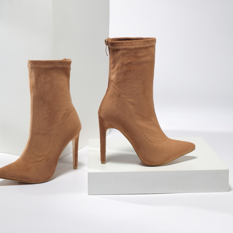 Pointed socks for women sexy heel suede boots for women_voghion.com