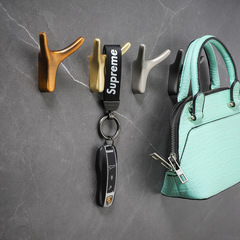 豐聖衣櫃歐式創意掛鈎牆壁掛牛角鋅合金衣帽鈎單個金屬打孔掛衣鈎