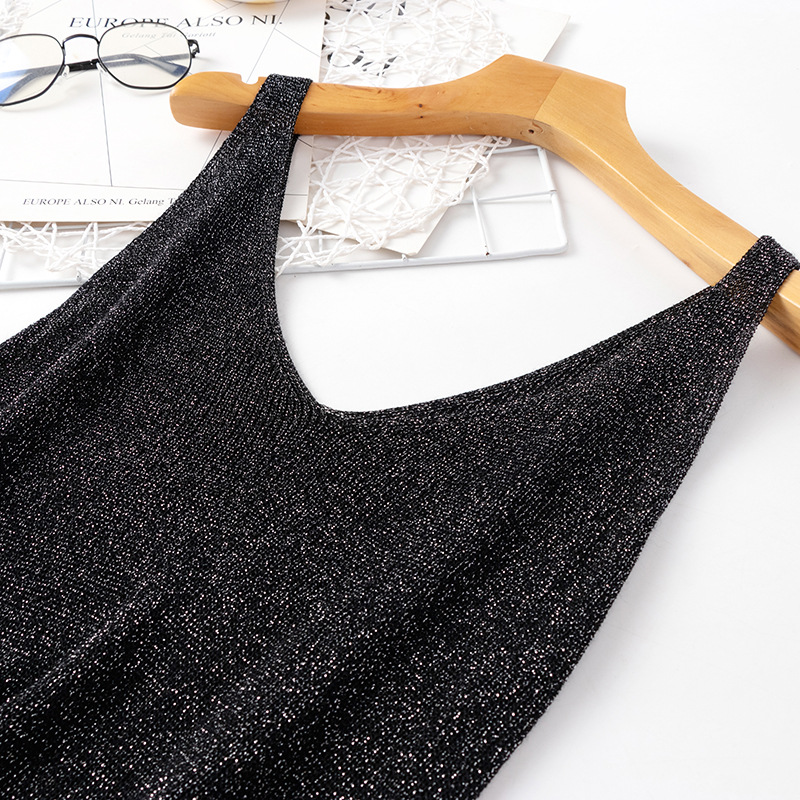Loose Fit Type Wholesale Women's Casual Simple Style Solid Color Bright Line Tank Tops