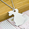Fashionable accessory, trend rabbit, necklace stainless steel, pendant, chain for key bag , Amazon, European style, wholesale