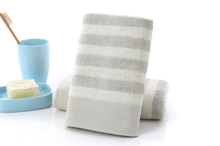 Single gauze color strip towel gray