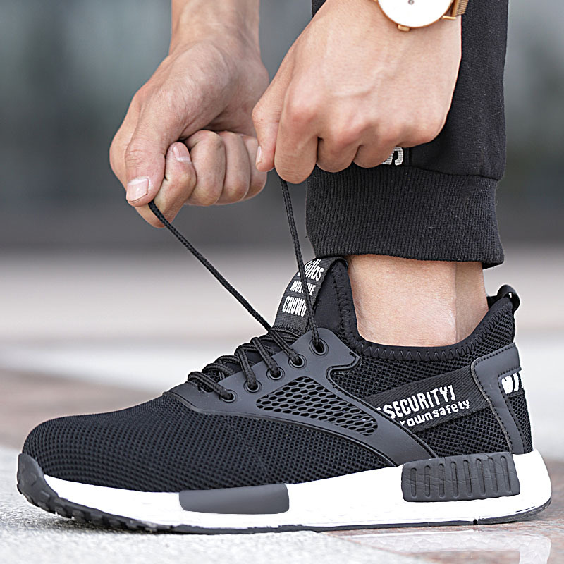 Zapatos de protección laboral para hombres y mujeres de verano puntera de acero anti-Smashing anti-pinchazo ligero resistente al desgaste trabajo de fondo Zapatos de protección antiguos entrega transfronteriza image 12