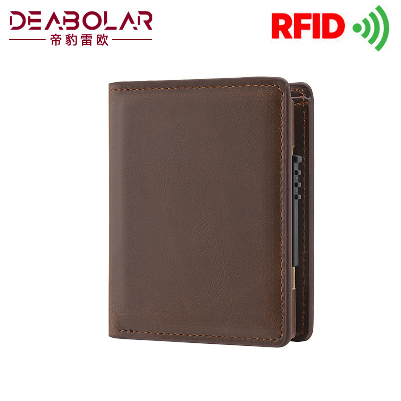 Amazon New Men's Short Wallet Automatic Pop-up Aluminum Alloy Card Case Anti-theft Brush Anti-magnetic Card Case Card Case Amazon New Men's Short Wallet Automatic Pop-up Aluminum Alloy Card Case Anti-theft Brush Anti-magnetic Card Case Card Case