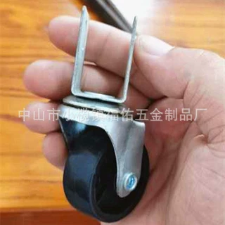 PVC脚轮橡胶轮轻型PP脚轮1.5寸黑白PP夹板万向轮直销现货脚轮厂家