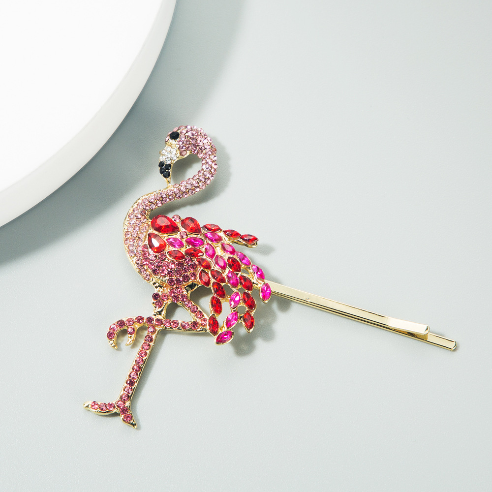 Alloy-embossed Rhinestone Super Flash Edge Clip Flame Bird Clip display picture 4