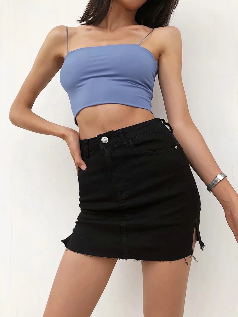 high waist sexy side slit denim shorts  NSAC14463