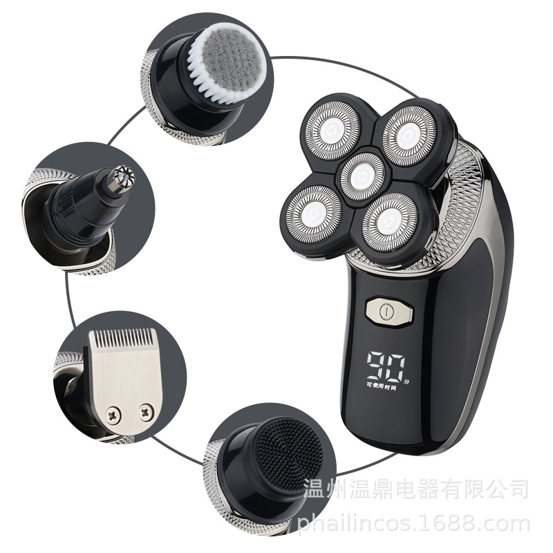 Manufactor Supplying Electric razor Bald Shavers Rechargeable Wash 5 Knife head On behalf of