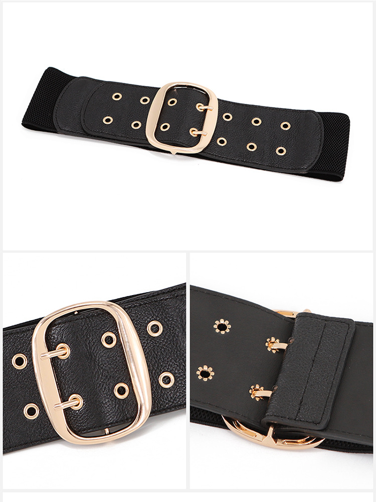 Women'S Gender Black Belt Women's Waist Decoration Elastic Wide Girdle