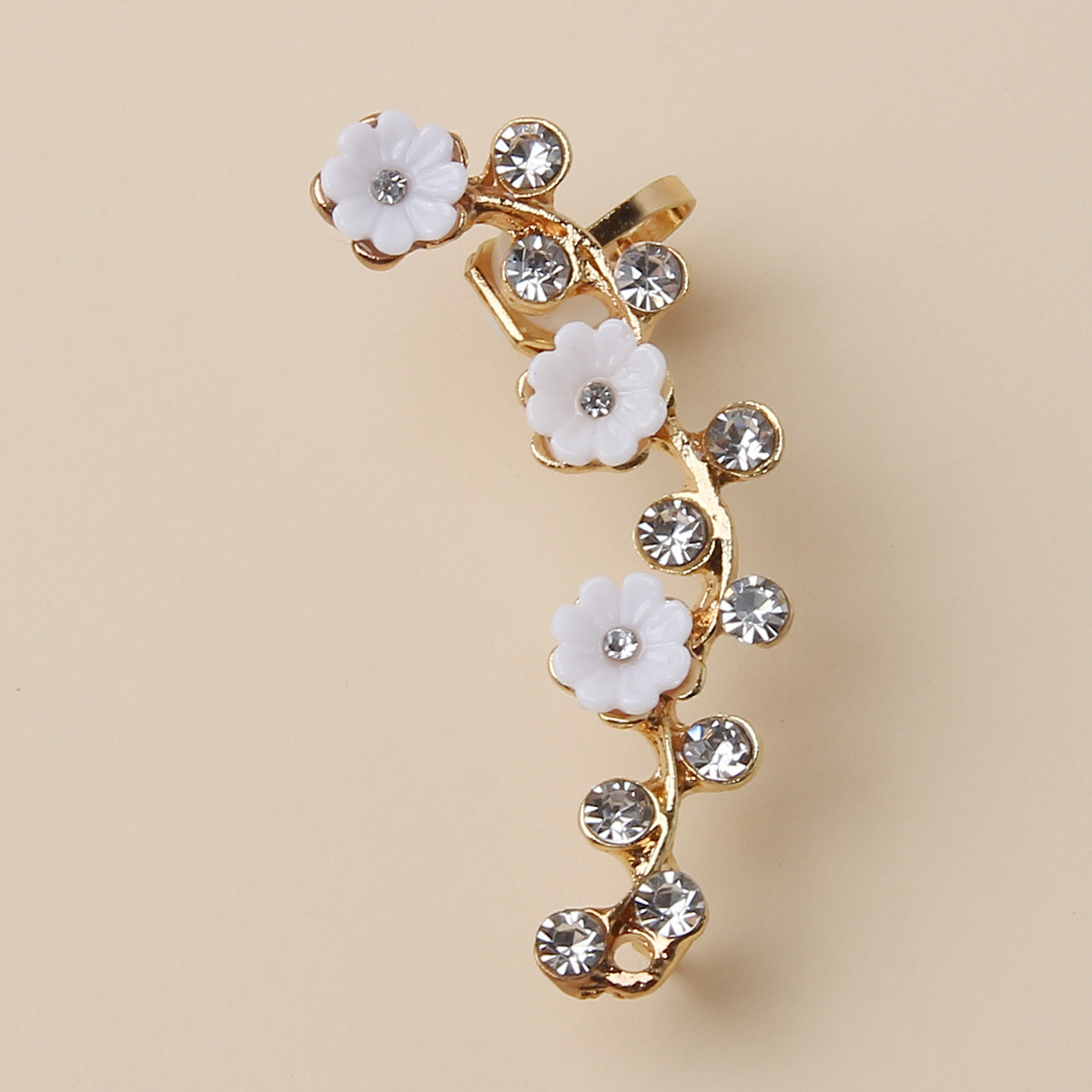 Sweet Flower Alloy Inlay Rhinestones Women's Ear Clips display picture 5